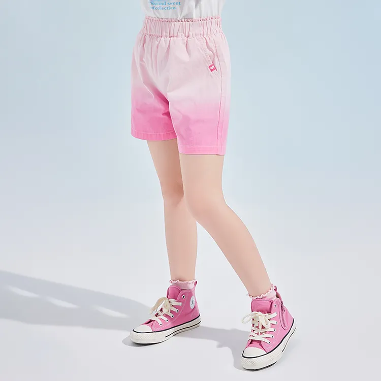 笛莎女童裤子儿童夏季新款中大童洋气渐变纯棉短裤-7M242A003