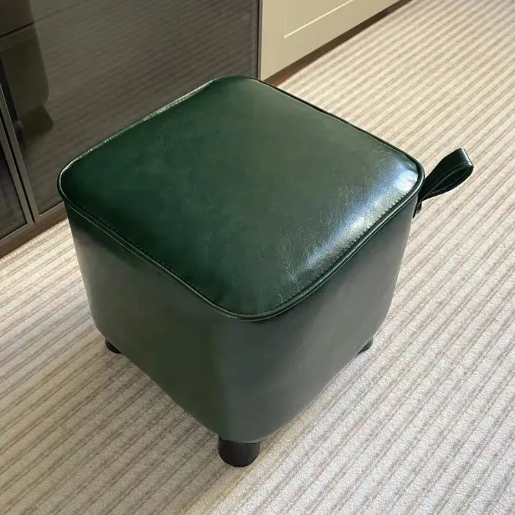 美式方糖客厅凳子家用简约小凳皮凳沙发凳茶几换鞋凳轻奢时尚意式