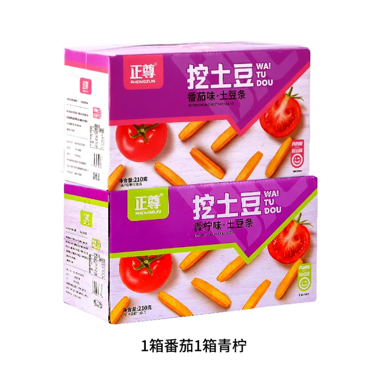 【主播优选】正尊挖土豆空心香脆新鲜酥脆大薯条零食原汁12包/箱