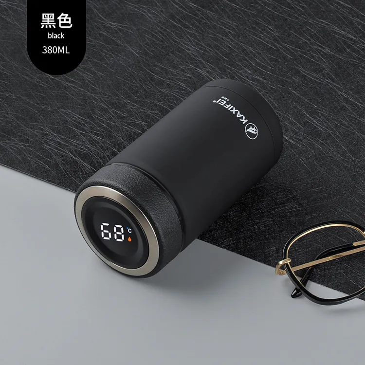 KAXIFEI/卡西菲双层真空不锈钢商务智能显温度保温杯保冷车载水杯