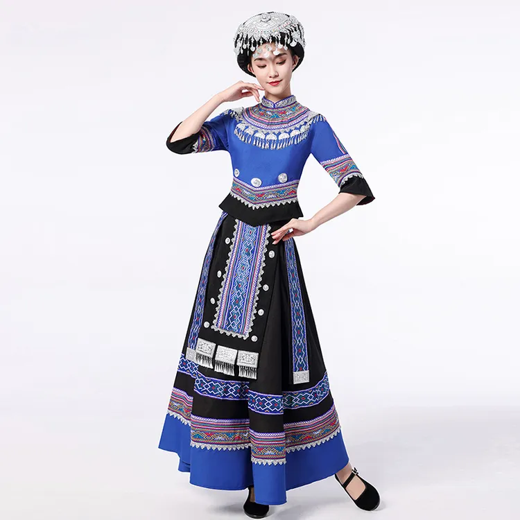 贵州苗族服装女云南苗疆侗族瑶族少数民族服饰土家族舞蹈服演出服