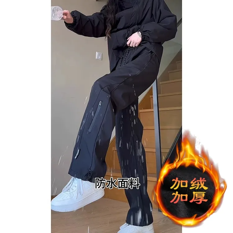 美式机能工装裤三防暴雨级防水冲锋裤男女秋冬加绒户外运动登山裤