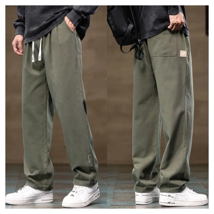 男士春秋款宽松直筒阔腿男款休闲裤子百搭春季2025新款美式工装裤
