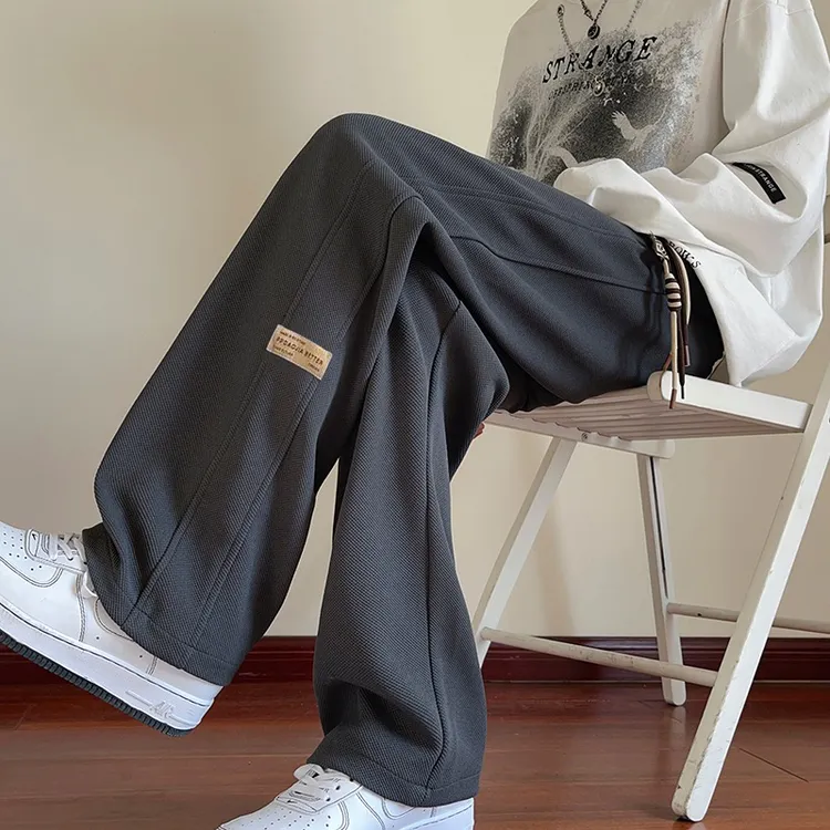 美式加厚直筒运动休闲裤子男款秋冬加绒卫裤2025新款宽松垂感长裤