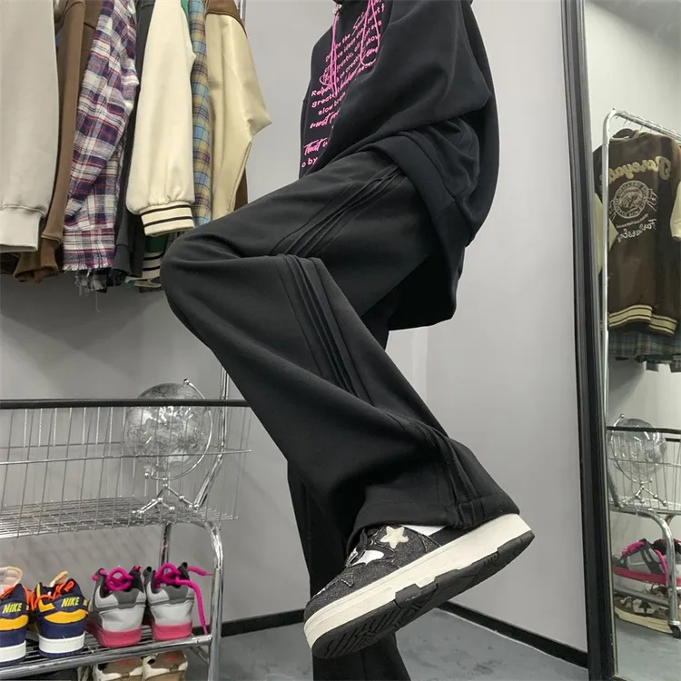 美式hiphop卫裤男春秋潮牌高街痞帅百搭秋冬休闲裤直筒运动阔腿裤