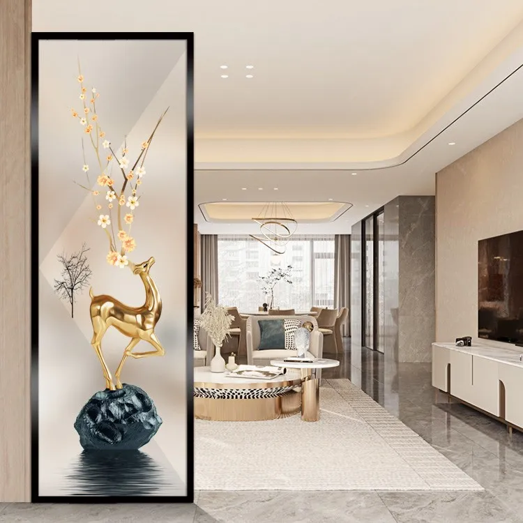 客厅卧室玻璃屏风装饰卫生间办公美容不锈钢铁艺隔断墙半墙隔断