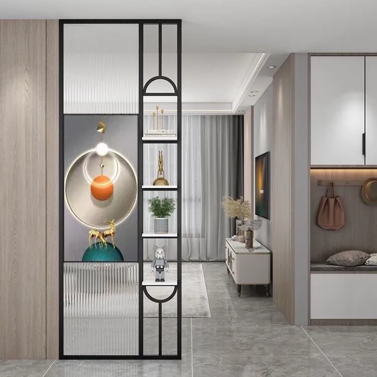 长虹玻璃屏风遮挡入户玄关洗漱台卫生间半墙隔断2025玻璃屏风