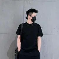 【航航出品】8837-春夏秋冬新品重磅220克轻奢欧简约潮流百搭半袖