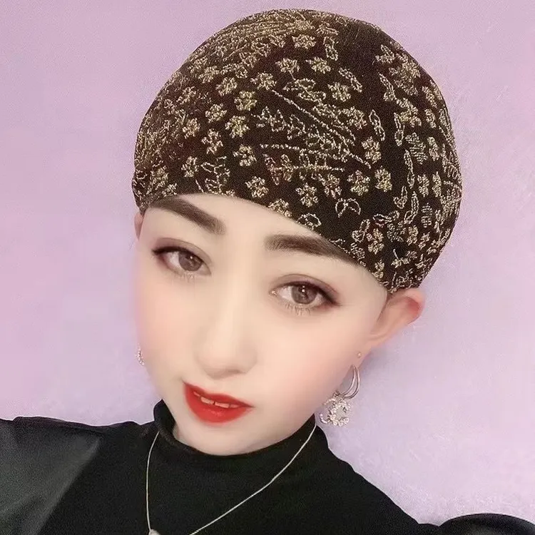 夏天薄款包头帽女洋气妈妈居家防风尘帽子女2024新款遮白发头巾帽