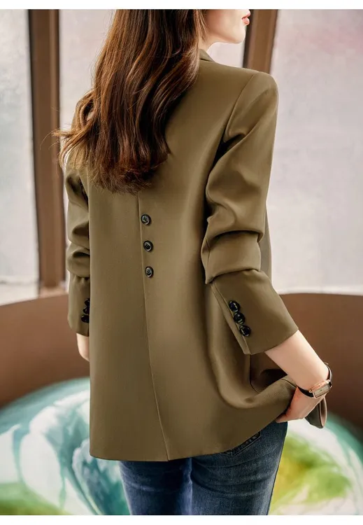 西装外套女2024新款春秋后开叉休闲百搭小个子今年流行西服上衣