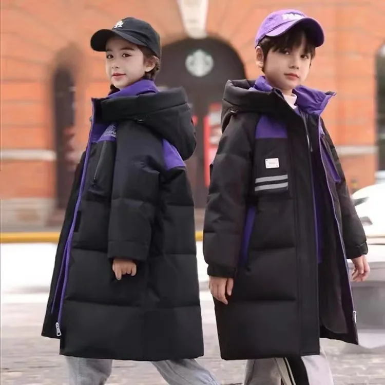 2025新款儿童羽绒服洋气中大童男童中长款冬季加厚女童外套