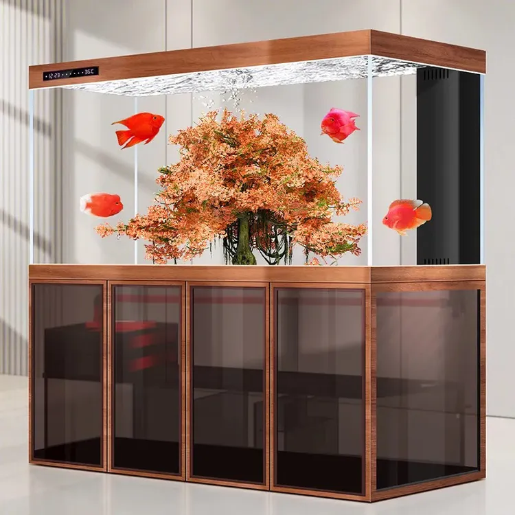 龙鱼缸超白玻璃水族箱大型公司客厅家用生态免换水底过滤