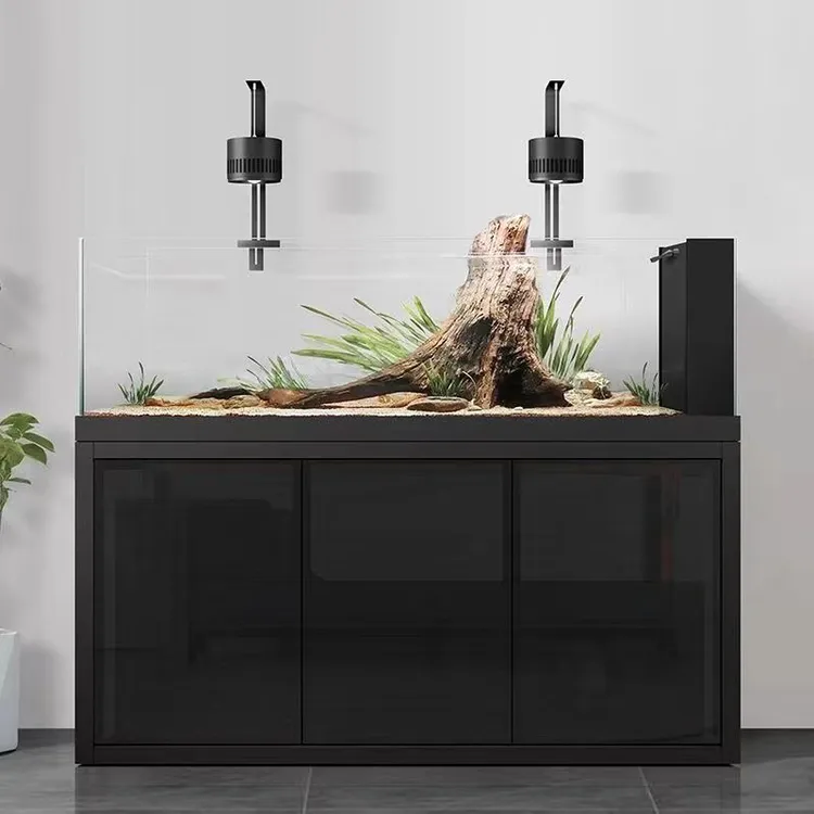 鱼缸野采缸超白鱼缸客厅家用底滤免换水鱼缸水族箱过滤落地新款