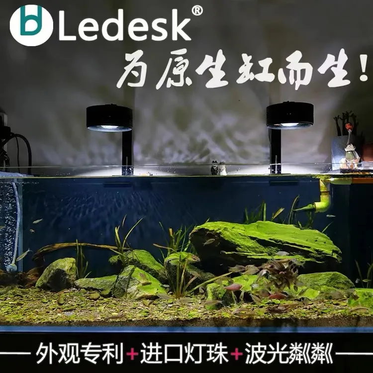 乐迪扁灯LED原生流溪缸灯爆藻金鱼出苔灯三湖全光谱乐迪鱼缸灯