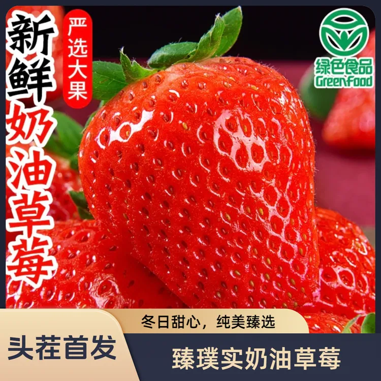 【空运包邮】正宗安徽奶油草莓红颜草莓1.5/2.5斤新鲜水果礼盒