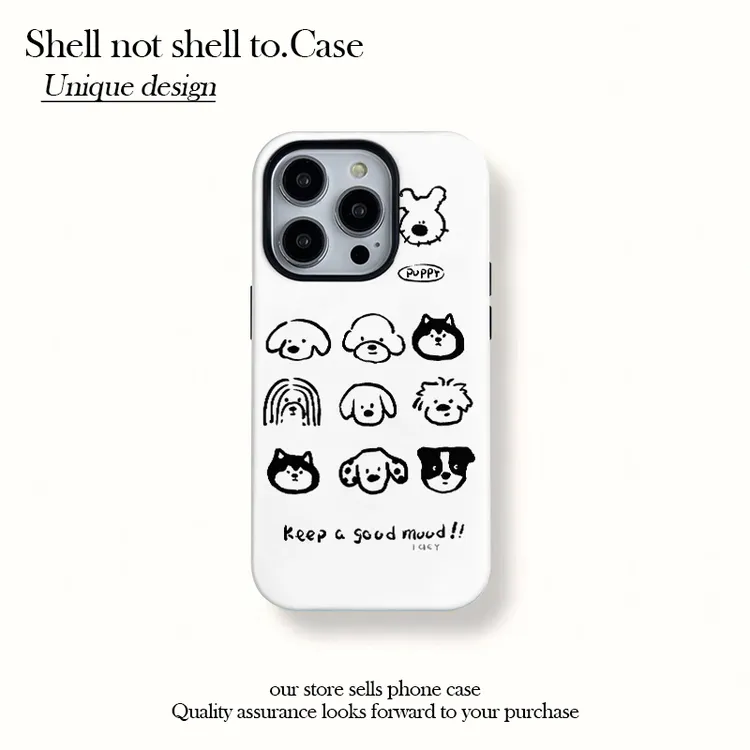 磁吸菲林二合一小众狗狗适用苹果16/15pro手机壳14/13防摔12女韩x