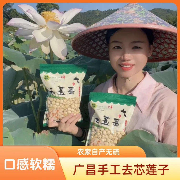 【手工去芯莲子】江西广昌通芯手工莲子通芯粉糯白莲原产地直发