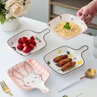 陶瓷釉下彩餐具家用盘子高颜值多功能米饭菜碗早餐饺子水果沙拉盘