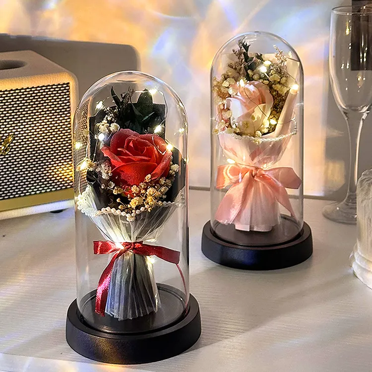 溢彩永生花永久玫瑰花生日礼物礼盒送女朋友老婆生日礼物浪漫花束