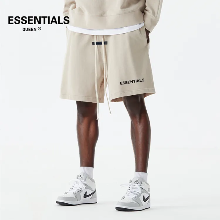 ESSENTIALS QUEEN正品美式潮牌新款抽绳印花运动休闲男士直筒短裤