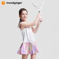 moodytiger女童连衣裙夏印花拼接防晒专业背心裙【dr】