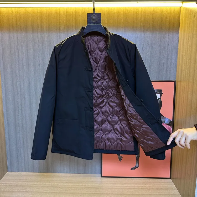 2024冬季新品男款红里衬唐装棉服男士修身立领盘扣棉衣保暖潮外套