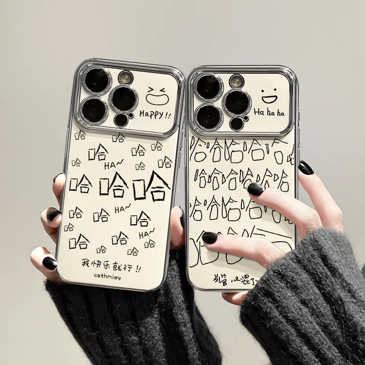 适用苹果15潮流iPhone14手机壳13p华为视窗x荣耀nova笑脸哈哈mate