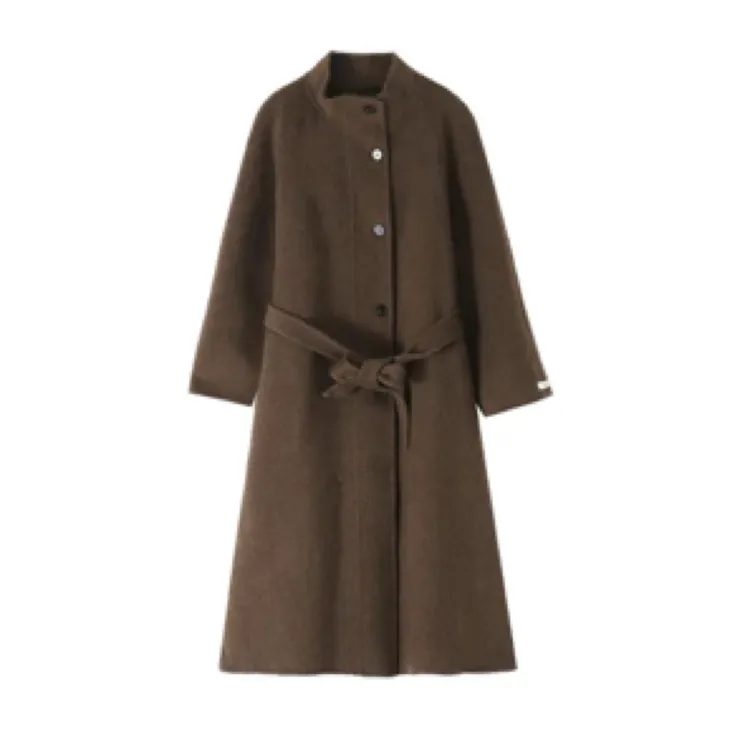 秋冬季女士羊毛大衣毛呢时尚百搭休闲长款设计师大衣外套