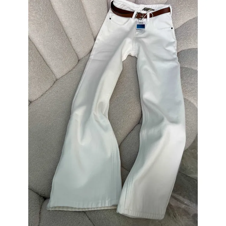 秋冬高腰宽松垂感直筒百搭拖地裤显瘦白色窄版阔腿牛仔裤2025新款