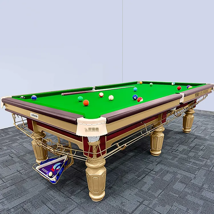 仿乔中式黑八台球桌厂家直销严选标准专用实木商用俱乐部经典钢库