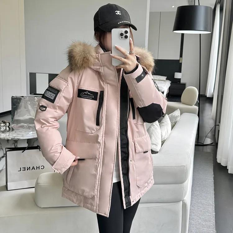 冬季新款工装羽绒服男女冲锋衣户外情侣款极寒加厚派克服外套女生