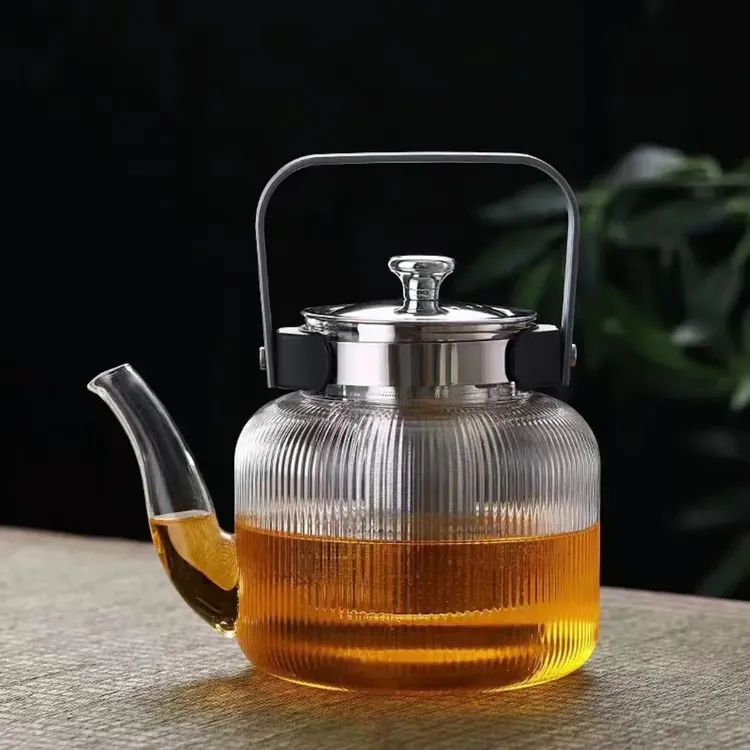 煮茶壶全玻璃烧水泡茶专用耐高温家用养生花茶具提梁蒸茶器大容量
