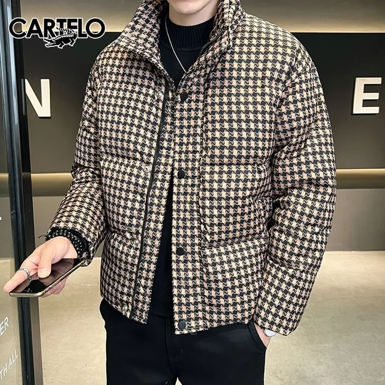 鳄鱼冬季羽绒服男士韩版潮流帅气加厚保暖休闲立领白鸭绒外套男装