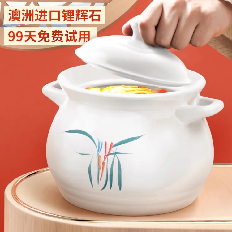 快阳国风砂锅进口炖锅家用煲汤锅耐高温干烧不裂煤气灶专用陶瓷锅