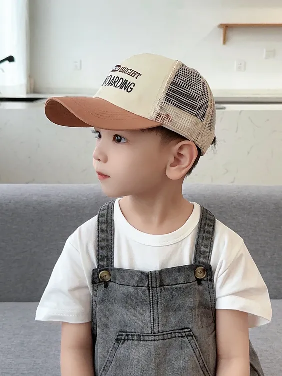 儿童夏季男童薄款遮阳帽女童透气防晒鸭舌帽小孩防晒帽子帽子男童