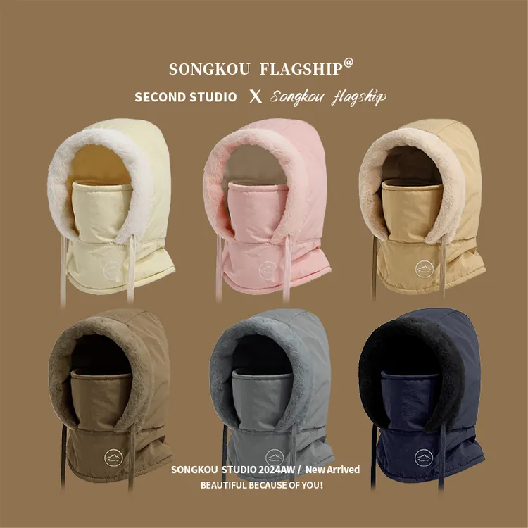 冬天加厚骑车保暖面罩男女电动车头盔内胆帽滑雪儿童帽子帽子宝宝