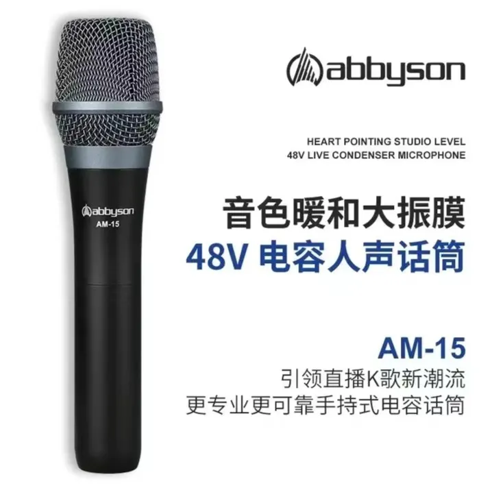 abbyson艾博逊AM-15手持有线电容k歌录音专业人声麦克风手持式