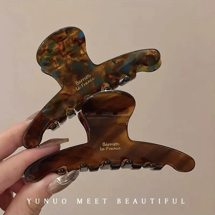 日本BHJ可爱气质发夹女后脑勺ins鲨鱼夹夹子头饰高级感醋酸抓夹