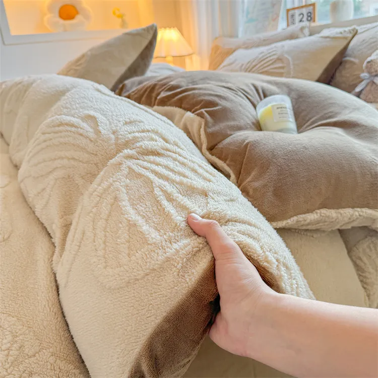 ins风冬季牛奶绒被套单件双面加厚珊瑚绒被罩法兰绒被单1.5m床品