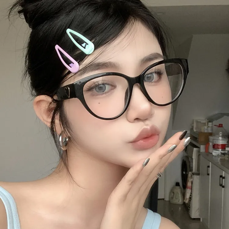 复古黑框猫眼爱心素颜神器镜框欧美法式辣妹方圆脸显瘦近视眼镜女