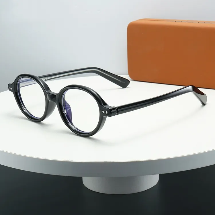 文艺TR90复古绿色圆框眼镜近视高度数男女平光素颜显白眼睛小框架