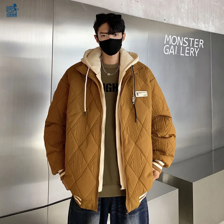 冬季潮流百搭宽松立领棉衣男女同款休闲外套青少年加厚保暖上衣