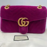 95新 GUCCI/古驰 古驰 gucci马蒙26丝绒玫紫 /JW2270