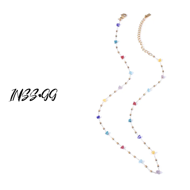 钛钢仿水晶项链 【INSS · GG】 手工轻奢小众彩色项链X652