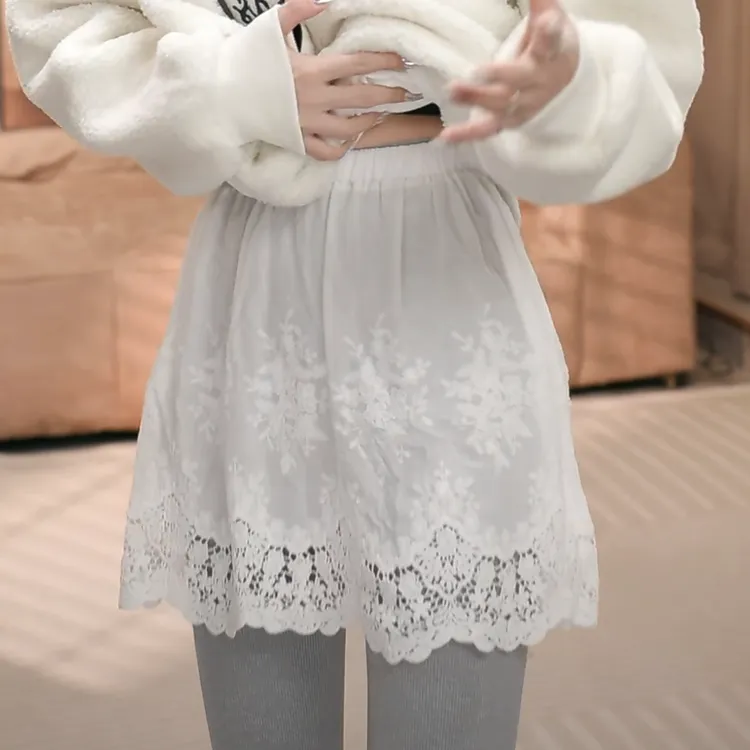 设计感蕾丝小屁帘女防走光秋冬新款遮屁股下摆遮臀高腰百搭半身裙