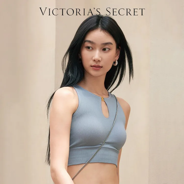 【维密·logo镂空辣妹针织背心】复古辣妹镂空打底衫女内搭外穿背心