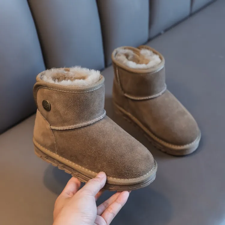 羊皮毛一体儿童雪地靴女童冬季保暖棉鞋宝宝鞋子男童靴子防水防滑