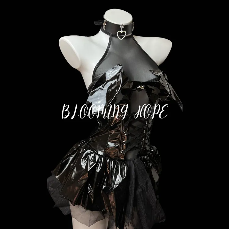 BLOOMING HOPE性感小恶魔制服套装cosplay挂脖短裙绑带式女睡衣