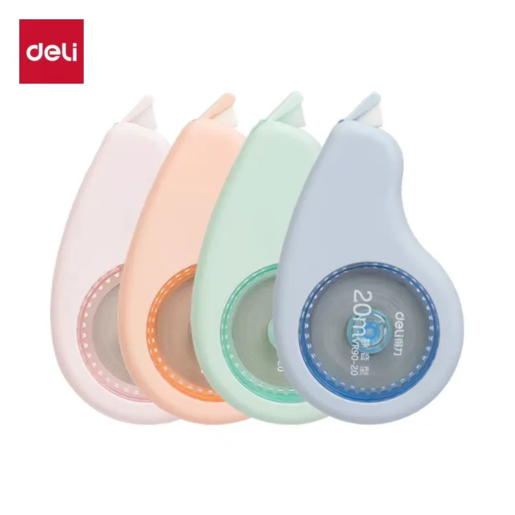 得力VR90软胶耐摔轻音修正带12米/20米大容量学生用高颜值涂改带