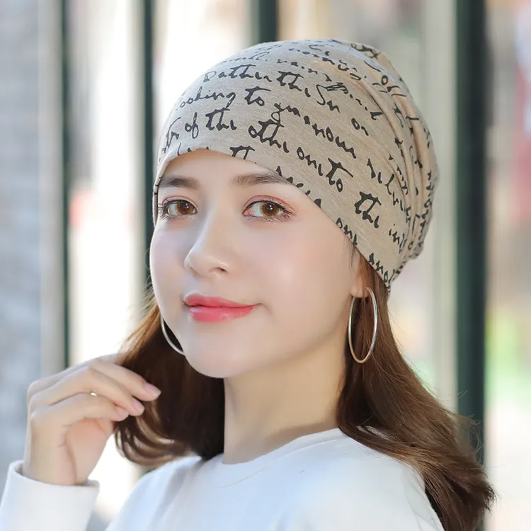 光头帽女居家睡帽子女春秋棉月子帽薄光头帽套头帽女防掉发包头帽
